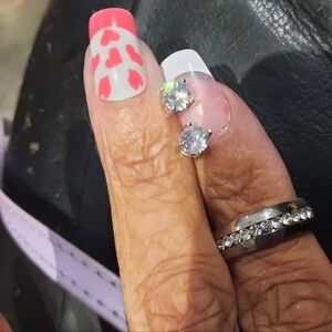 New WOMENS STAINLESS STEEL ETERNITY WEDDING BAND 5.5 RING CZ EARRINGS STUDS SET